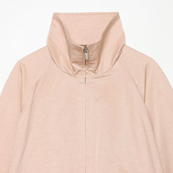 Women's Cropped Transitional Jacket with High Stand-up Collar and Raglan Sleeves Mune Fashion