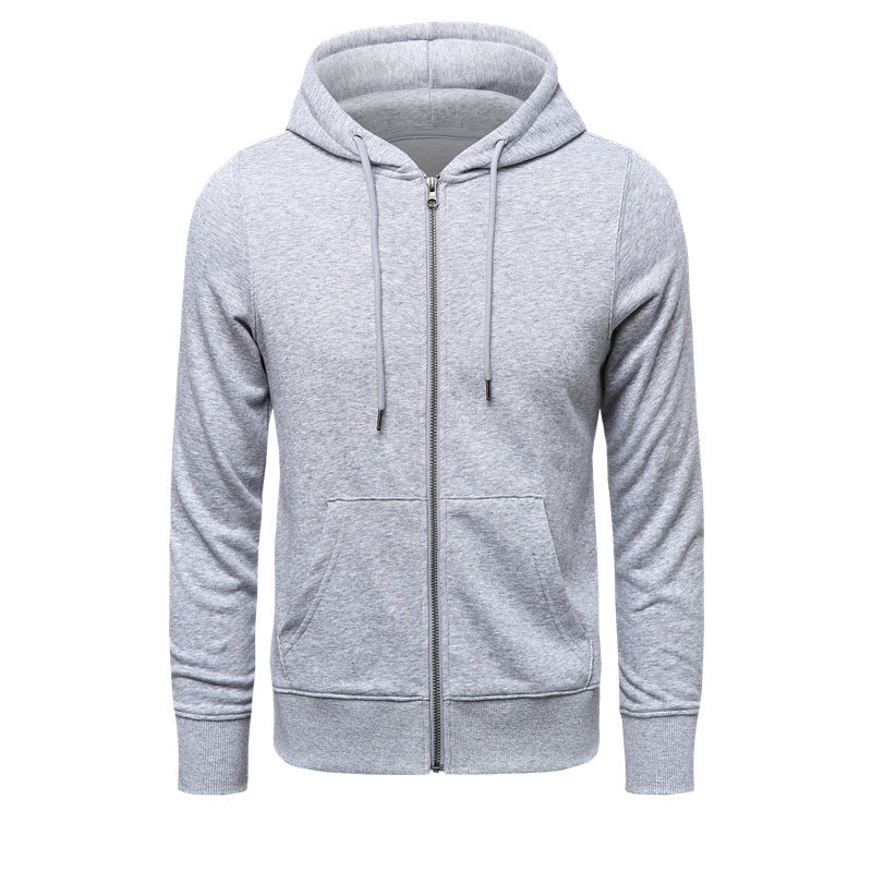 Men's narrow-cut zip hoodie with metal zipper, double-layer hood and kangaroo pocket Mune Fashion