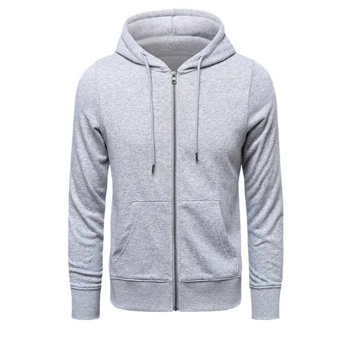 Men's narrow-cut zip hoodie with metal zipper, double-layer hood and kangaroo pocket Mune Fashion