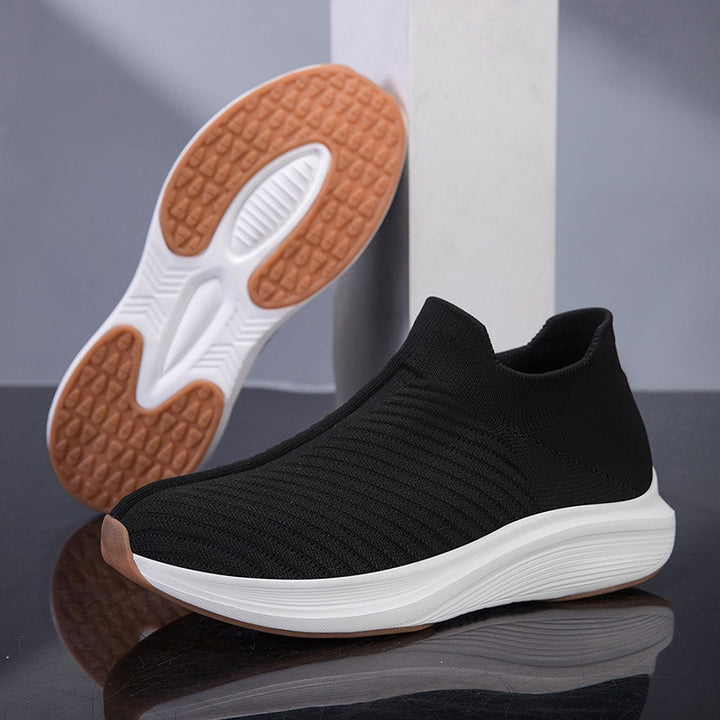 Women's Breathable Slip-On Knit Sneakers with Sock-Like shaft Mune Fashion