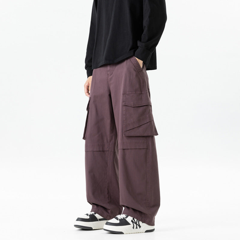 Damen weite Cargo-Hose mit hoher Taille und Multifunktions-Taschen Mune Fashion