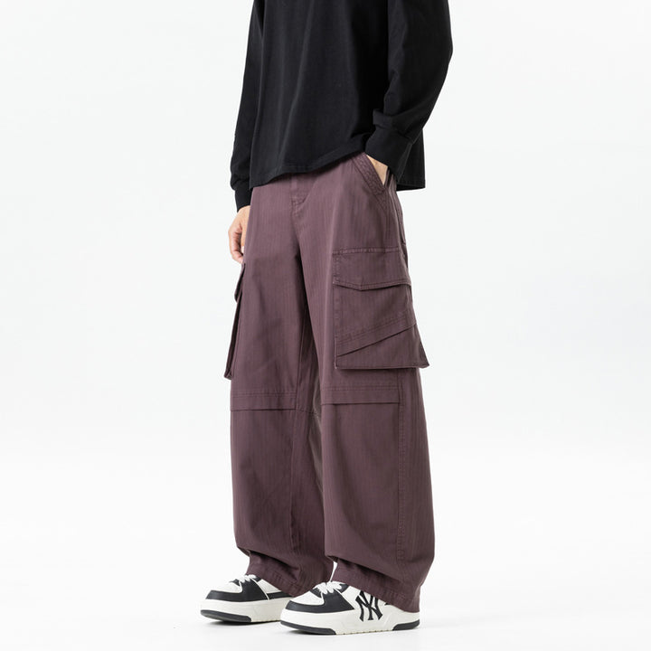 Damen weite Cargo-Hose mit hoher Taille und Multifunktions-Taschen Mune Fashion