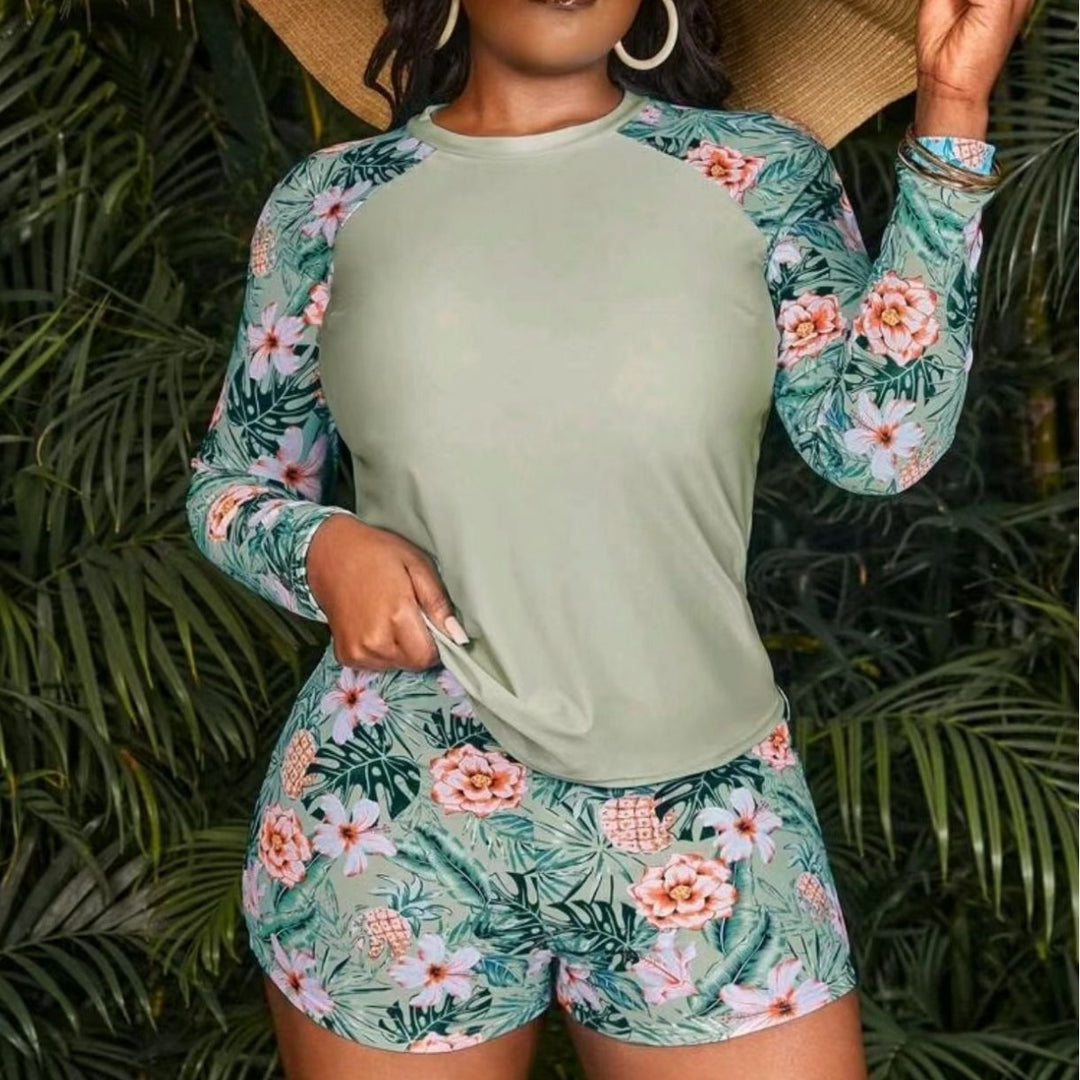 Women's UV Protection Swim Top and Shorts Set Mune Fashion