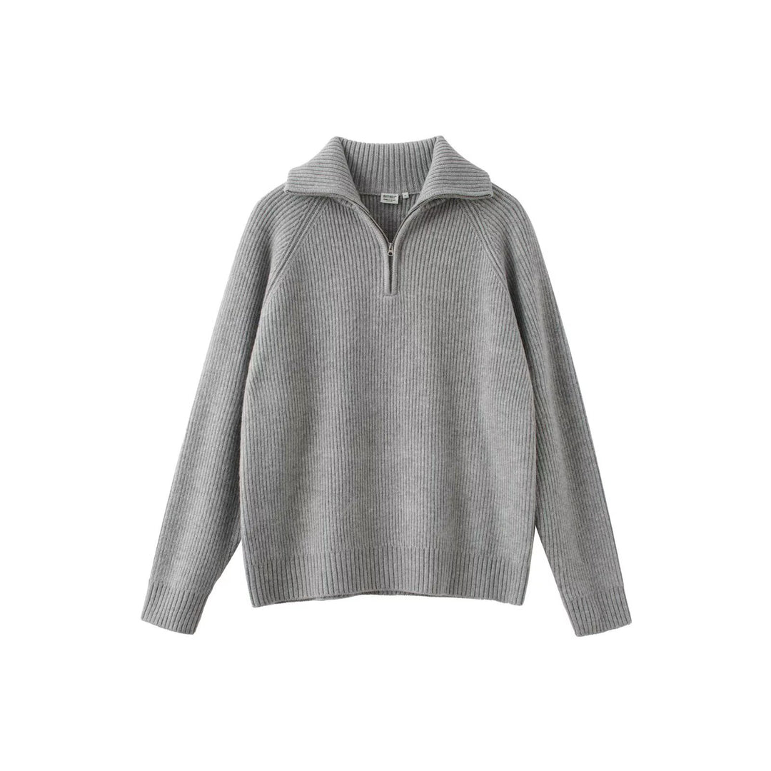 Men's high-quality pullover with stand-up collar and zipper Mune Fashion