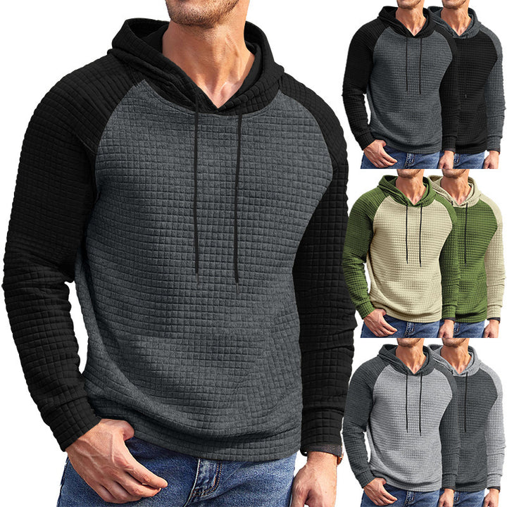 Men's textured hoodie with raglan sleeves and quilted structure Mune Fashion
