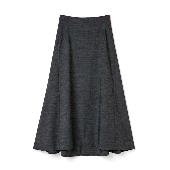 Women's Flowing Maxi Skirt with High Waist, A-Line and Elegant Fall Mune Fashion