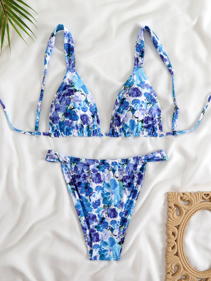 Women's Triangle Bikini Set with Fashionable Animal Print Mune Fashion