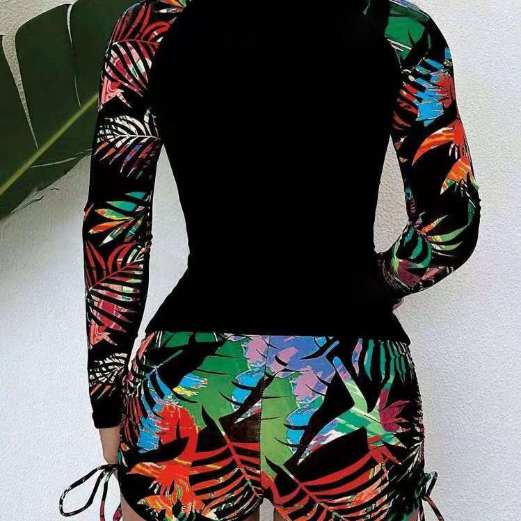 Women's sports swimsuit with long-sleeved top and high leg cut Mune Fashion
