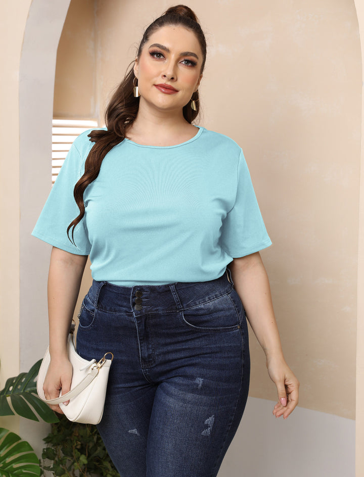 Ladies fashionable basic T-shirt Mune Fashion