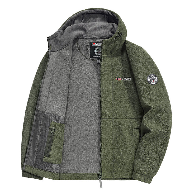 Men's fleece jacket with practical collar protection Mune Fashion