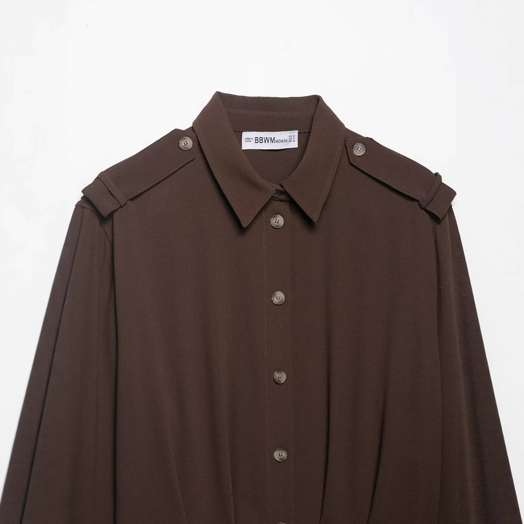 Women Cropped Blouse with Decorative Epaulettes and Tailored Corset Look Mune Fashion