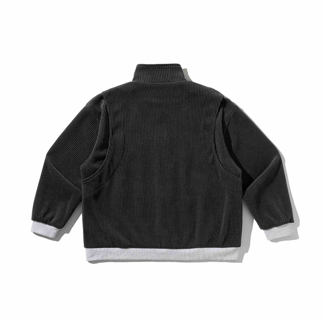 Unisex Short Ribbed Zip Jacket with Stand-up Collar and Contrast Trimmings Mune Fashion