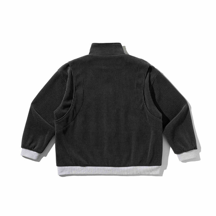 Unisex Short Ribbed Zip Jacket with Stand-up Collar and Contrast Trimmings Mune Fashion