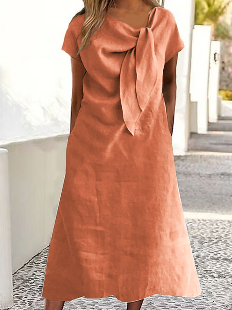 Ladies max dress with chic bow design Mune Fashion