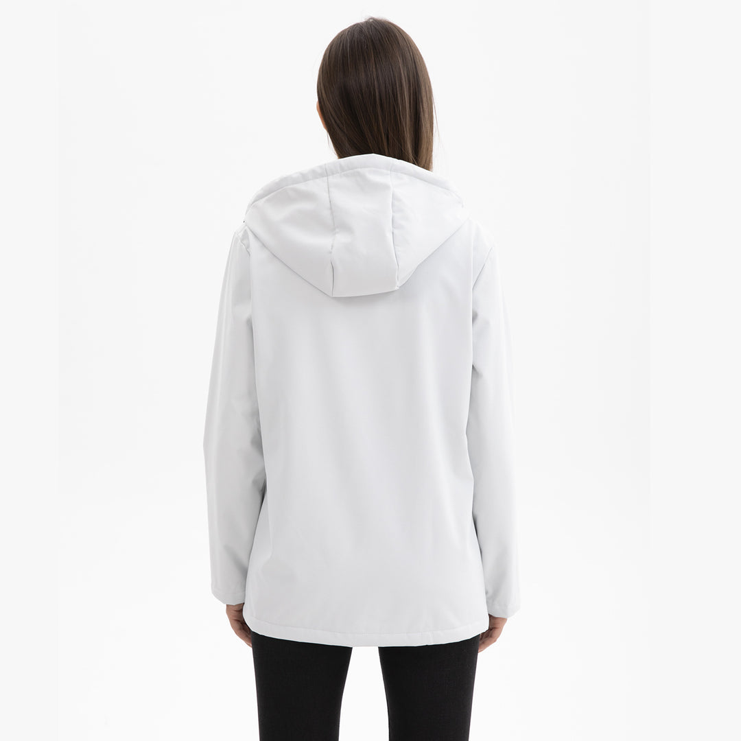 Women's water-repellent parka with hood, fleece-lined interior and large flap pockets Mune Fashion