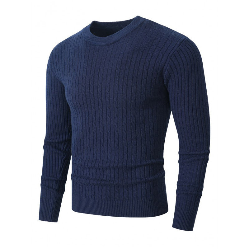 Men's merino-mix fine-knit sweater with cable pattern, ribbed cuffs, and slim silhouette Mune Fashion