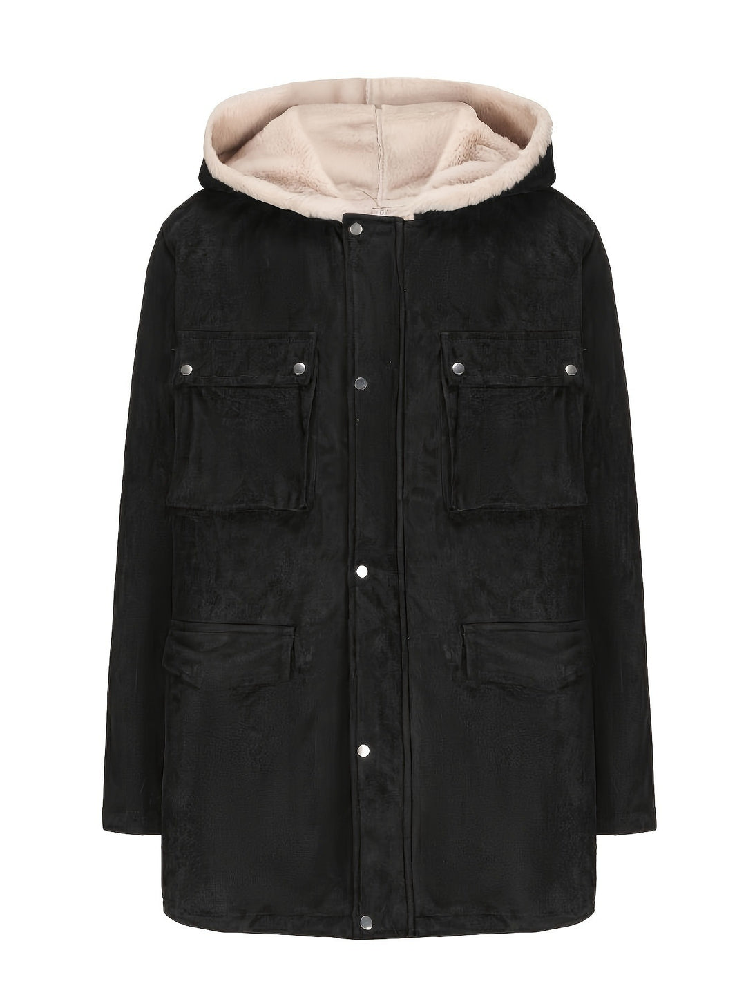 Women's parka with teddy lining, hood and applied pockets Mune Fashion