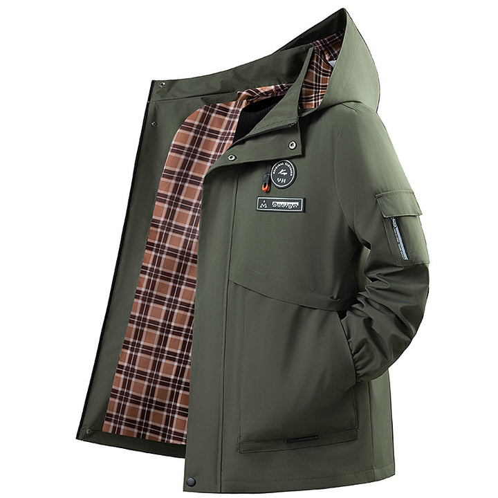Men's Water-Repellent Outdoor Jacket with Adjustable Collar Mune Fashion