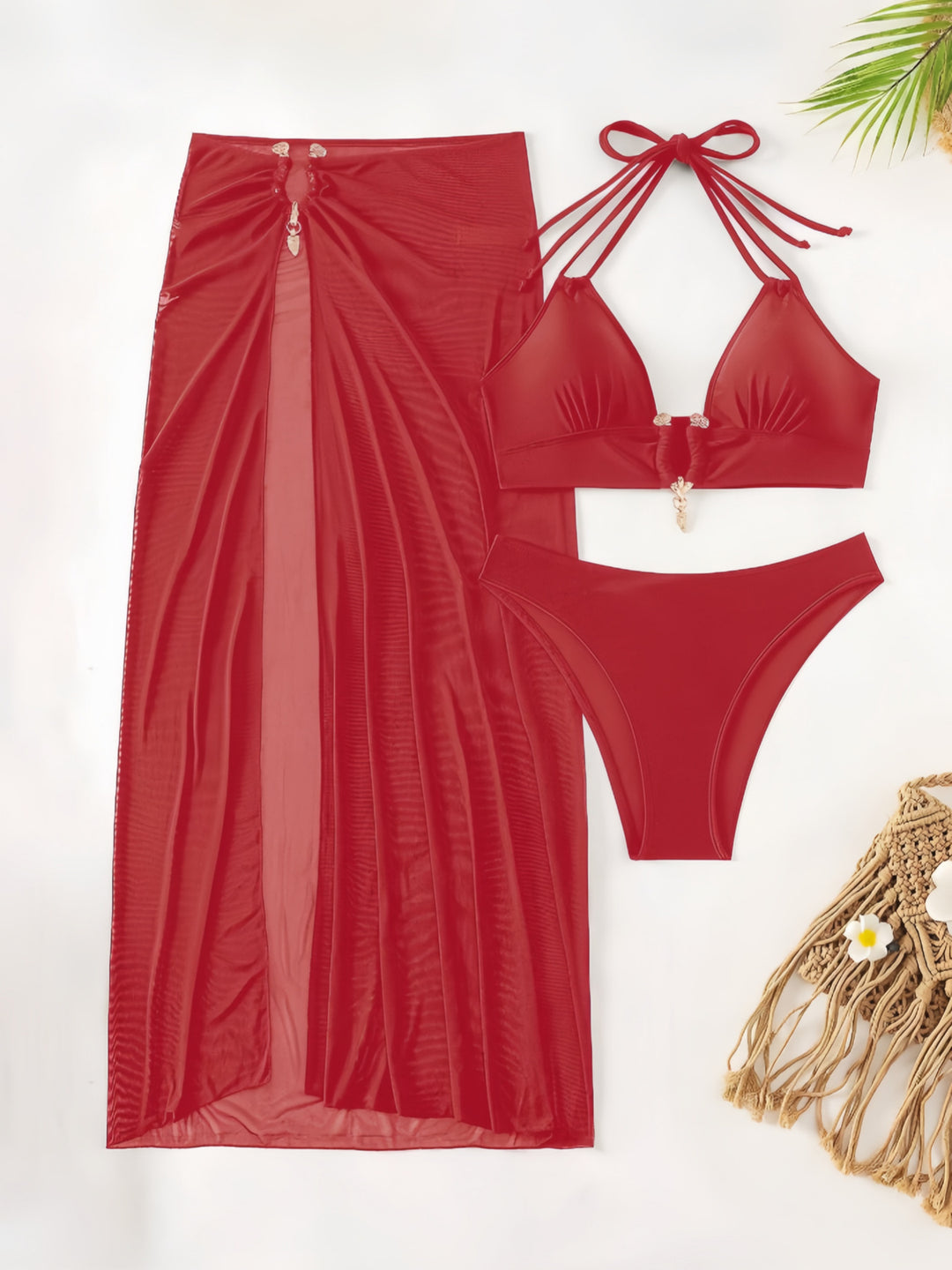 Women's bikini set with transparent maxi skirt Mune Fashion