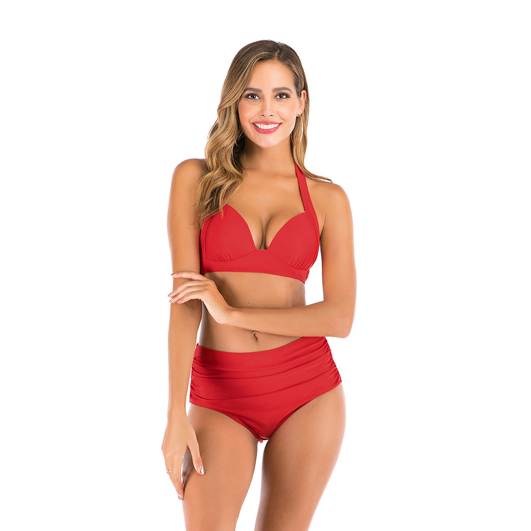 Women High-waisted bikini with deep neckline and trendy animal print Mune Fashion