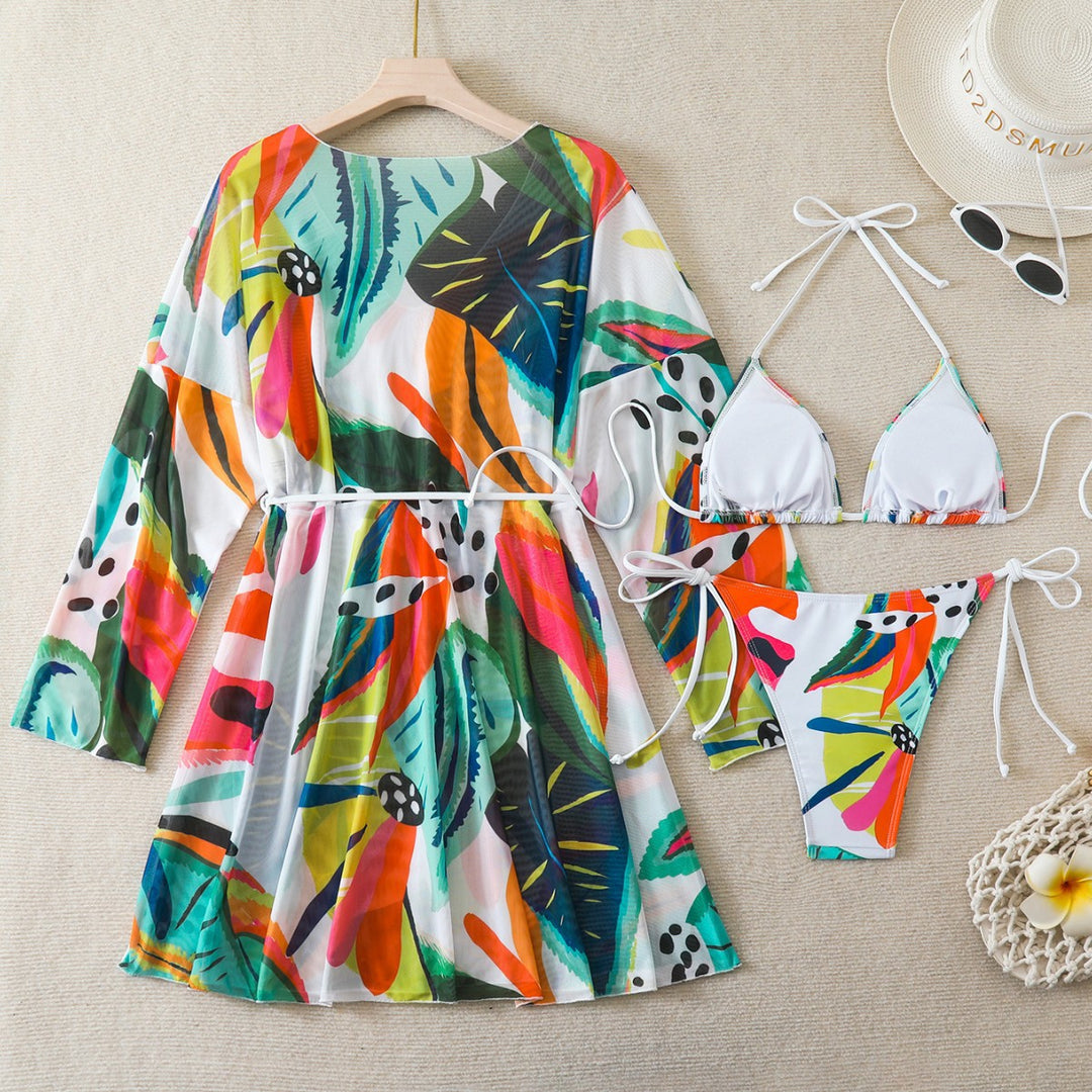 Ladies Bikini Set with Casual Beach Dress Mune Fashion