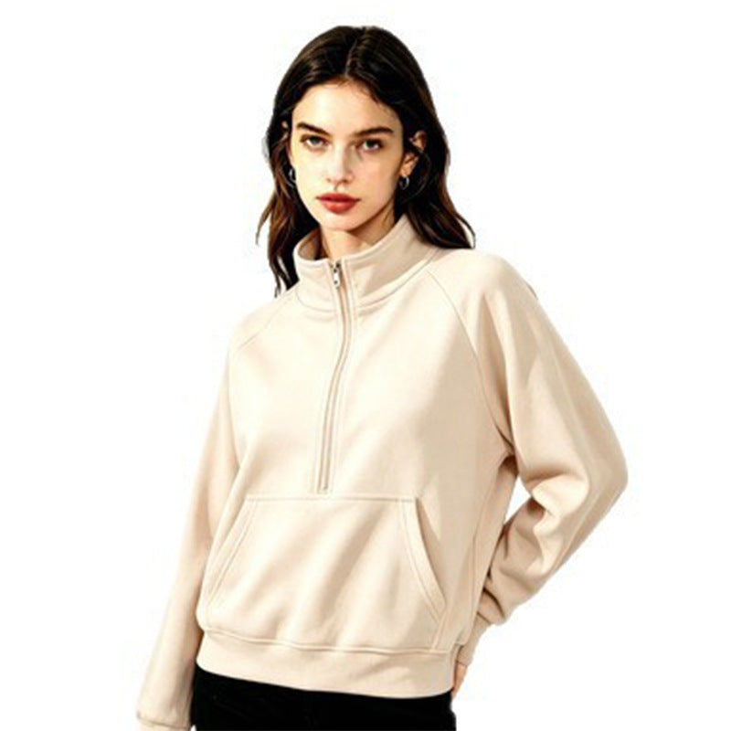 Women's sporty hooded sweatshirt with stand-up collar Mune Fashion