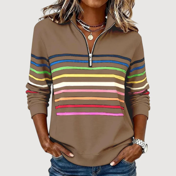 Women's Sporty Quilted Pullover with Half Zip