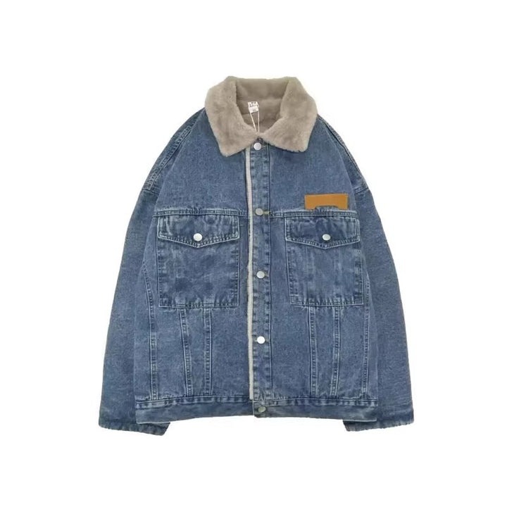 Ladies Fashionable Denim Jacket with Teddy-Like Inner Lining Mune Fashion