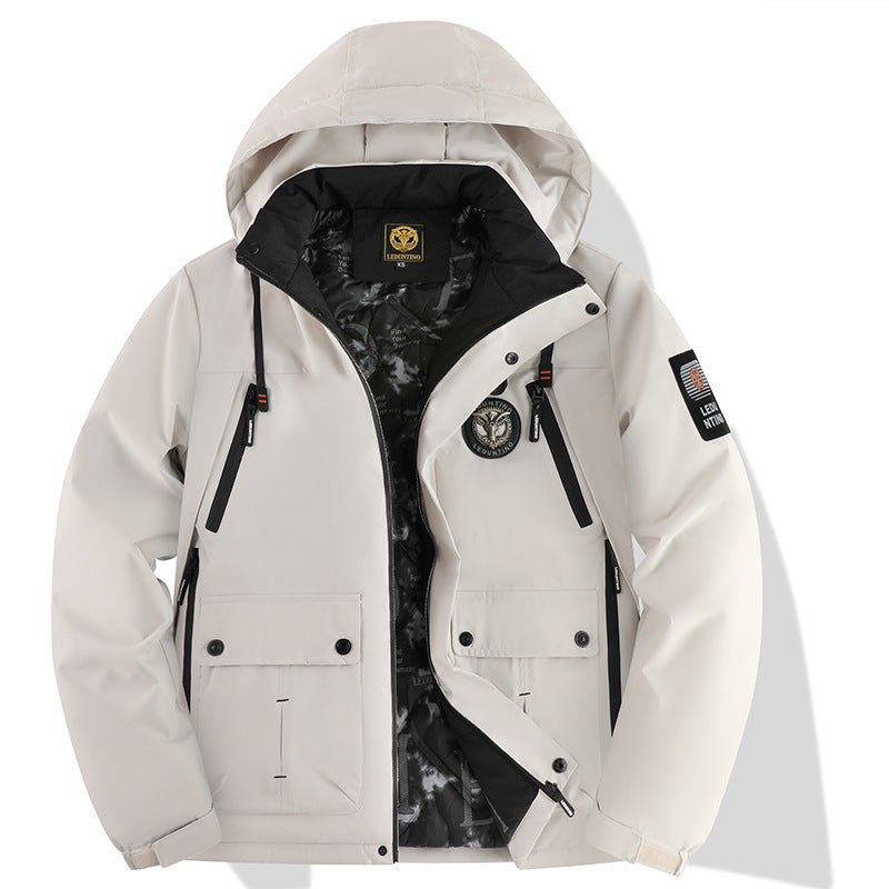 Men's urban softshell parka with detachable hood, concealed two-way zipper and breathable thermal lining Mune Fashion