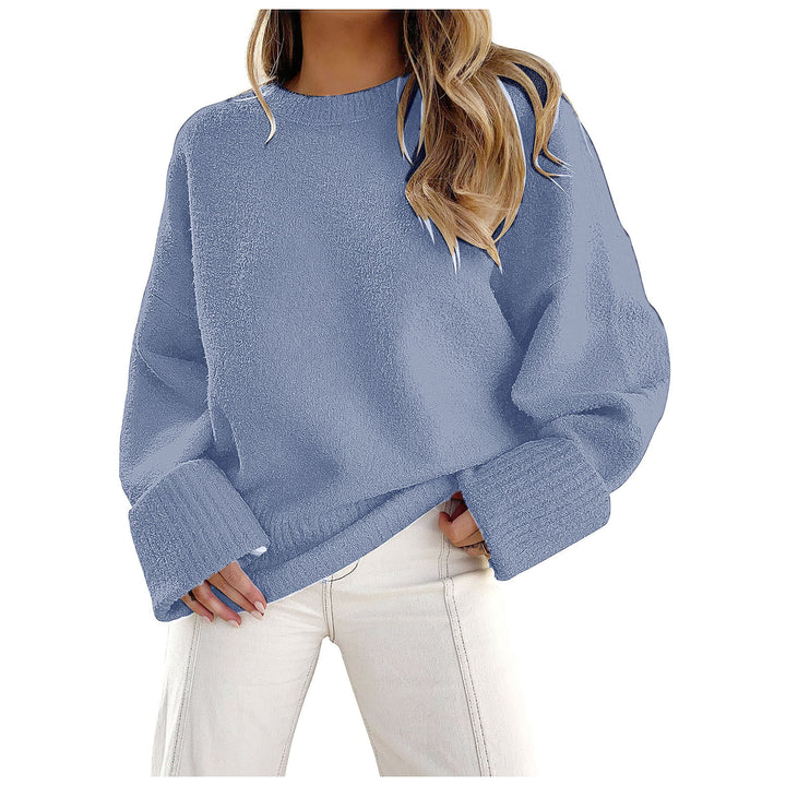 Women's Oversized Boucle Knit Sweater with Drop Shoulder and Wide Cuffs Mune Fashion