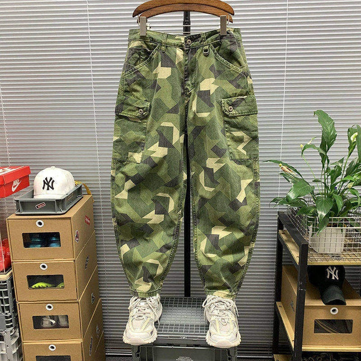 Men's Cargo Pants with Camouflage Pattern Mune Fashion