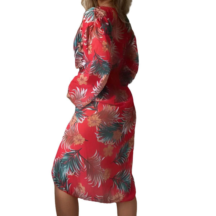 Ladies airy beach kimono with floral motifs Mune Fashion