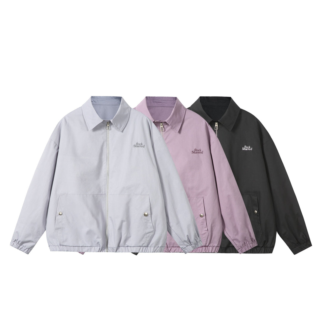 Unisex Lightweight Windbreaker with Shirt Collar, Zipper and Patch Pockets Mune Fashion