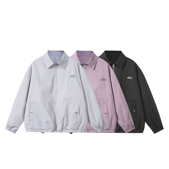 Unisex Lightweight Windbreaker with Shirt Collar, Zipper and Patch Pockets Mune Fashion