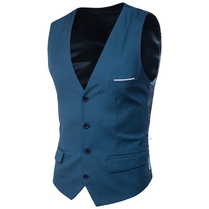 Men's nan formal suit waistcoat with deep V-neck satin back and flap pockets Mune Fashion