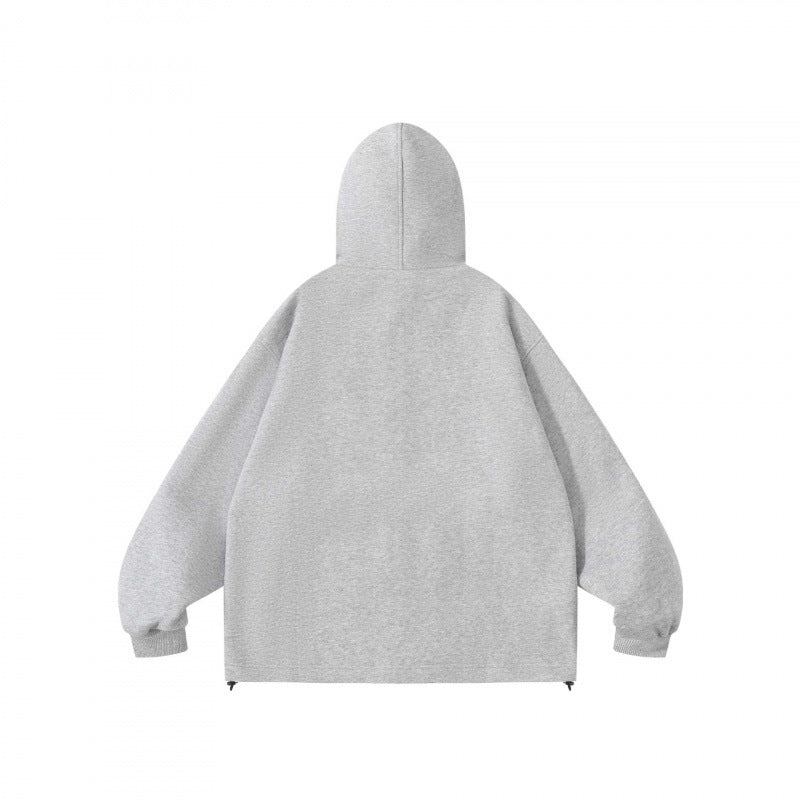 Unisex Oversize Hoodie with checkered lined hood and snap button placket Mune Fashion