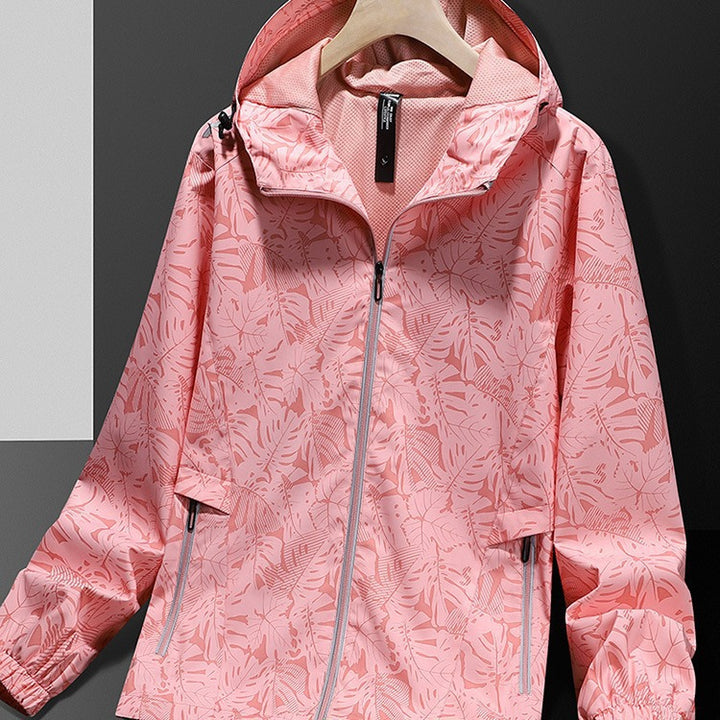 Women Lightweight Rain Jacket with Adjustable Hood Closure Mune Fashion