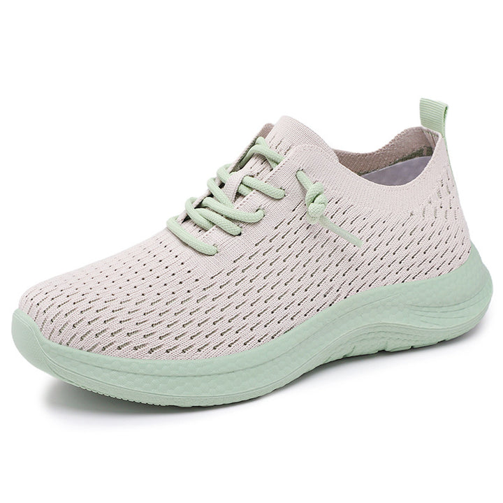Men's breathable knit slip-on sneakers with sock-like shaft, asymmetrical decorative lacing, and cushioned Ortholite insole Mune Fashion