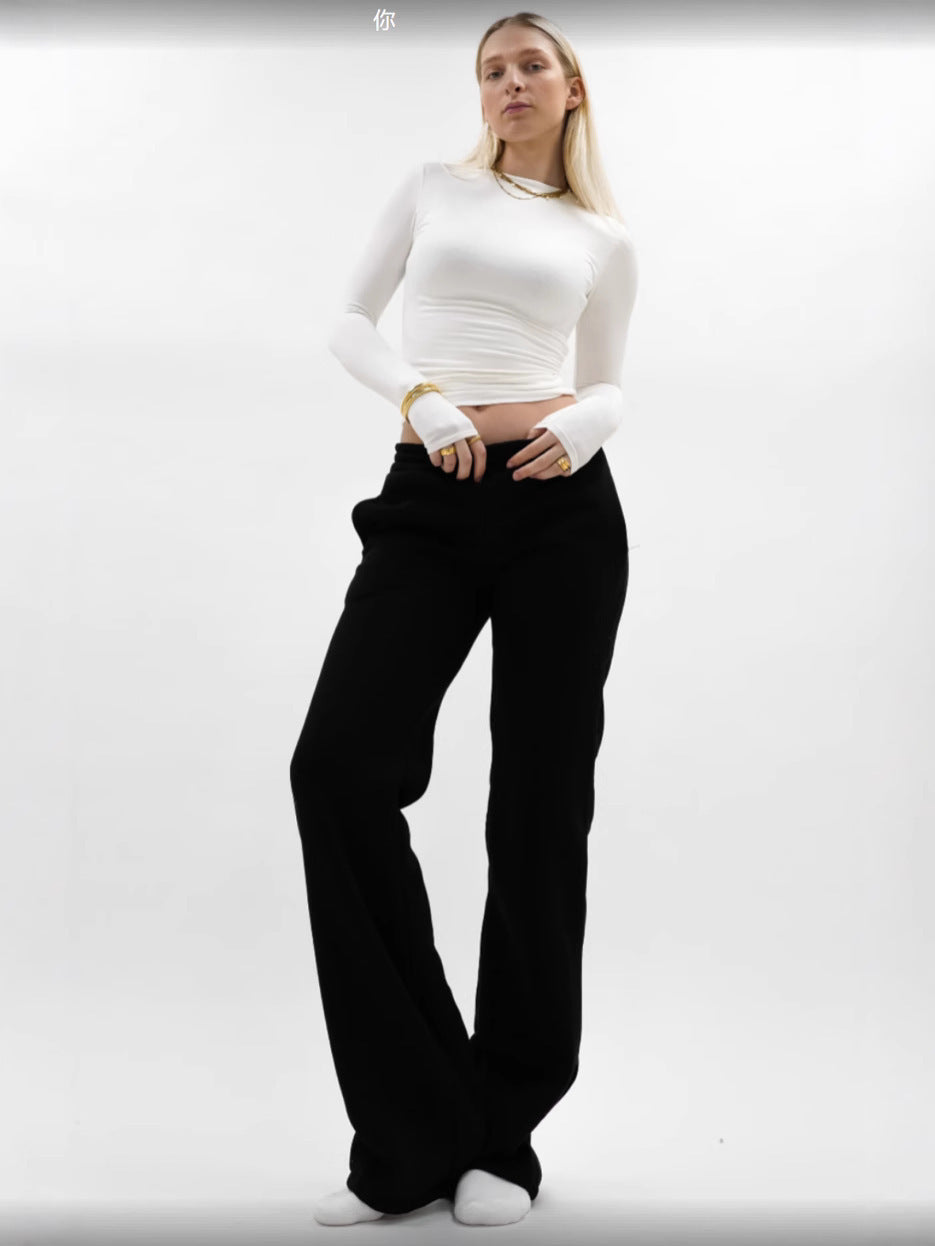 Women's Comfortable Sweatpants with Elastic Waistband and Side Pockets Mune