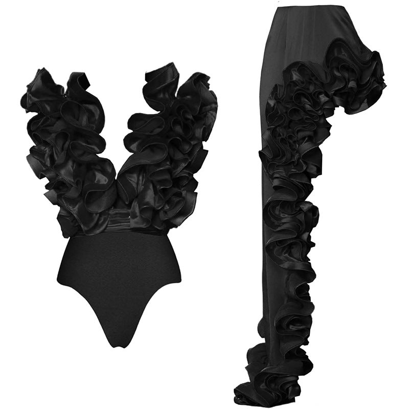 Women's eye-catching swimsuit and palazzo pants set Mune Fashion