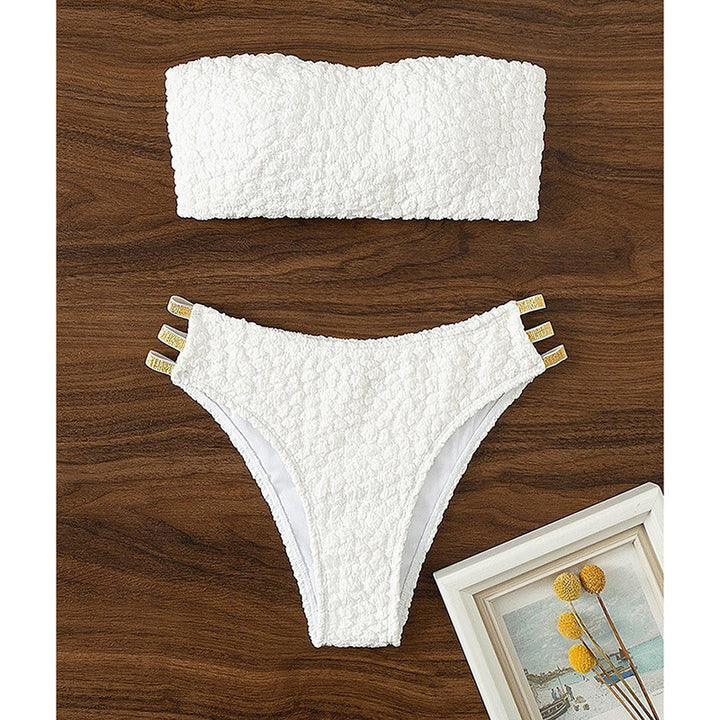 Women bandeau bikini with elegant shine and high-quality snaps Mune Fashion