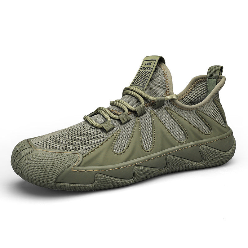 Men's breathable knit sneakers with reinforced toe cap, cushioned comfort insole, and slip-resistant rubber outsole Mune Fashion