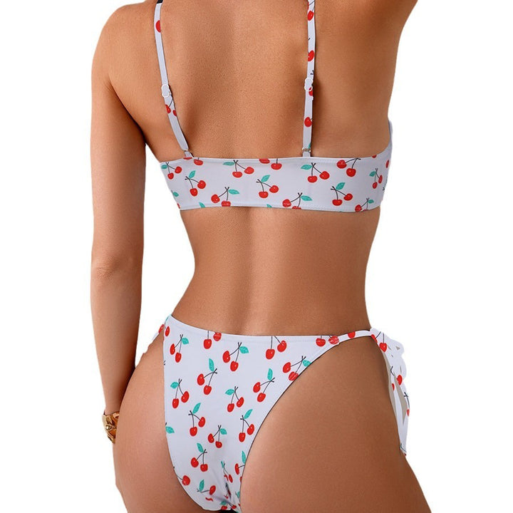 Women Triangle Bikini with playful cherry design Mune Fashion