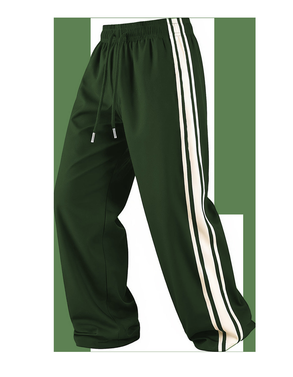 Men's loose training pants with elastic drawstring waistband, side contrast stripe & relaxed baggy fit Mune Fashion