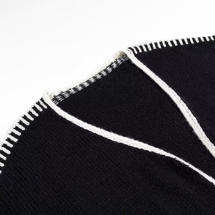 Women's Oversized Cardigan with Contrasting Crochet Edge and Dropped Shoulder Mune Fashion