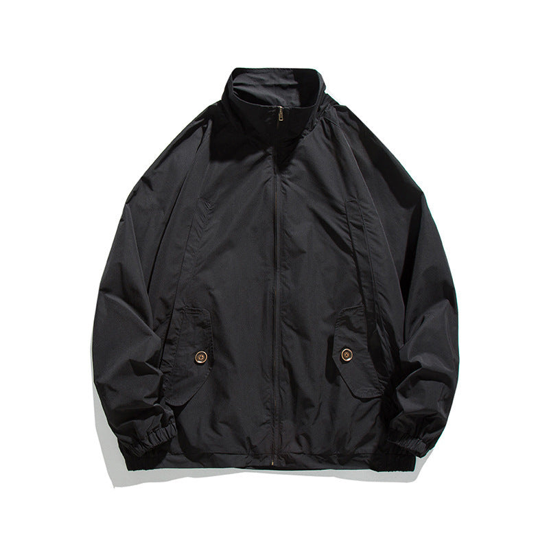 Men's Lightweight Oversized Field Jacket made of technical nylon with stand-up collar, concealed zipper, and flap pockets Mune Fashion