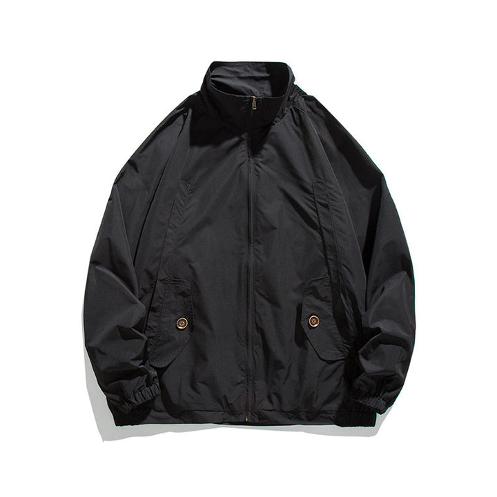 Men's Lightweight Oversized Field Jacket made of technical nylon with stand-up collar, concealed zipper, and flap pockets Mune Fashion