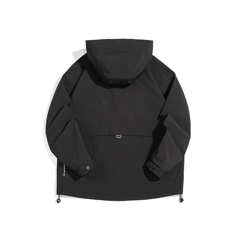 Unisex Technical Outdoor Jacket in Boxy Cut with Hood and Vertical Chest Zippers Mune Fashion