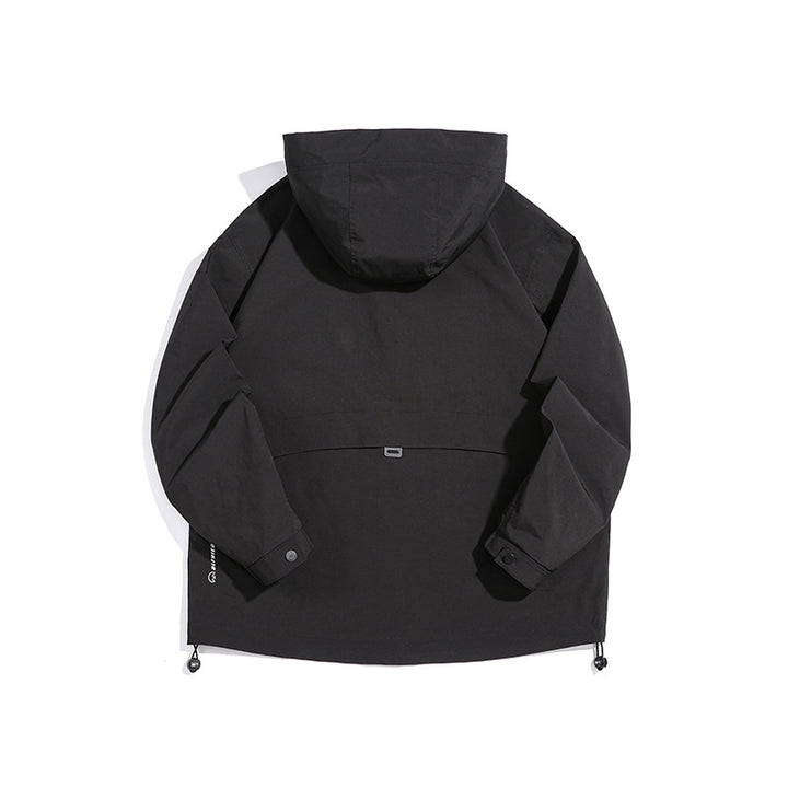 Unisex Technical Outdoor Jacket in Boxy Cut with Hood and Vertical Chest Zippers Mune Fashion