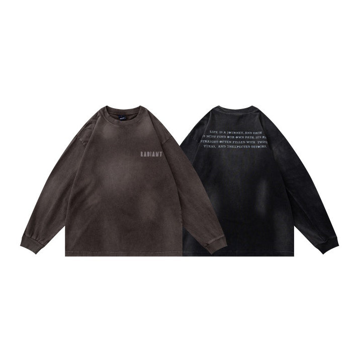 Unisex Oversize Sweatshirt with pigmented wash and subtle chest print Mune Fashion